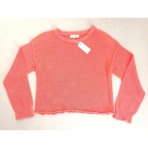 NWT By Together Hailee Pullover Oversize Sweater Salmon Cotton Loose Weave Sz M